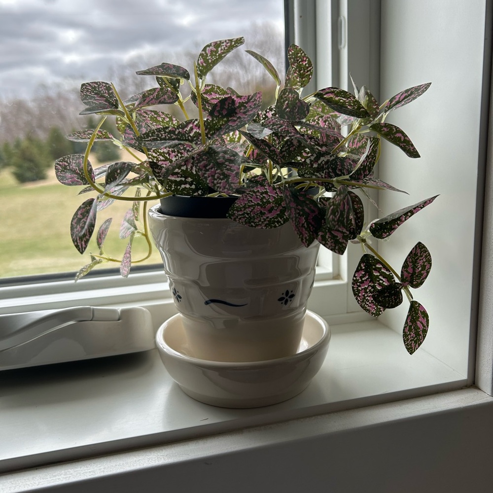 Longaberger Pottery Flower Pot, Classic Blue
